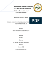 Tema 37. Concepto Organización y Funciones de La Medicina Del Trabajo