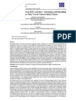 Relationship Between EFL Learners' Autonomy and Speaking Strategies They Use in Conversation Classes