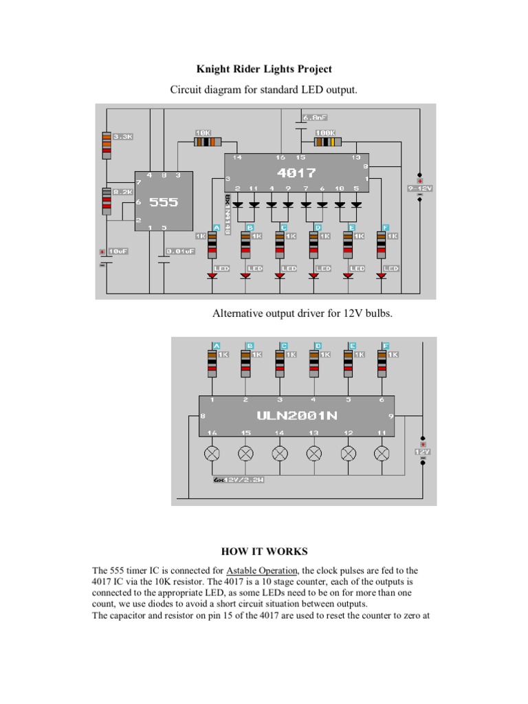Knight Rider Light Circuit Guide | PDF