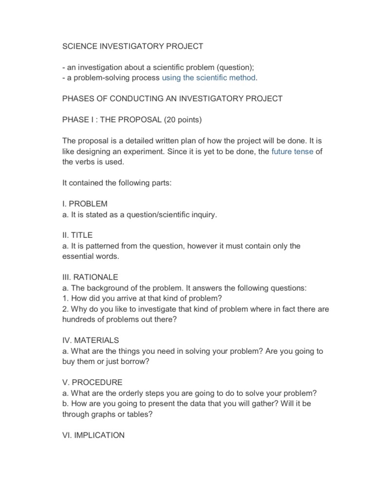 Science Investigatory Project