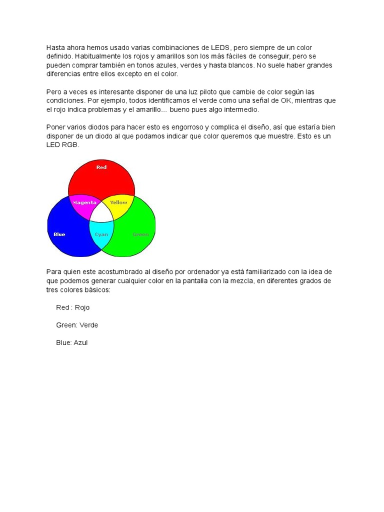 Led RGB | PDF | Color | Diodo emisor de luz