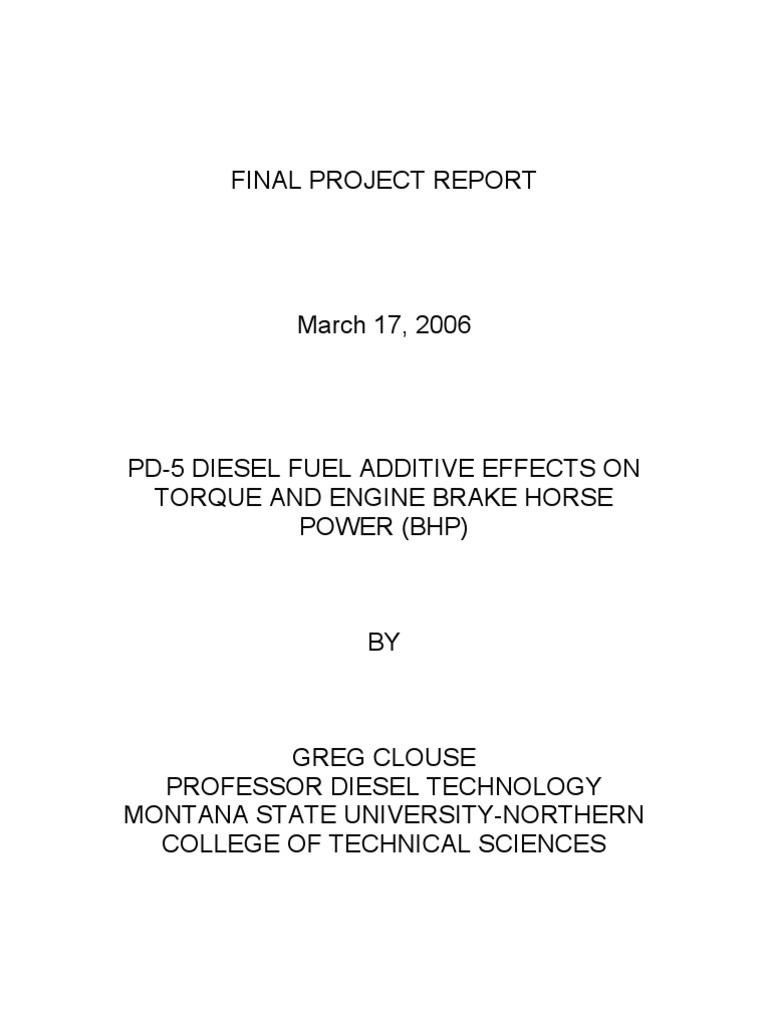 Final Report 3 | PDF | Engines | Diesel Engine