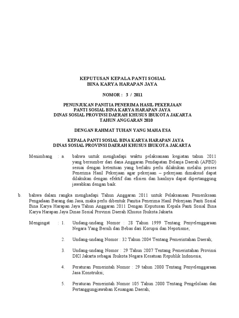 SK Pengadaan Barang Dan Jasa 2011 | PDF | Pengelolaan Keuangan & Uang