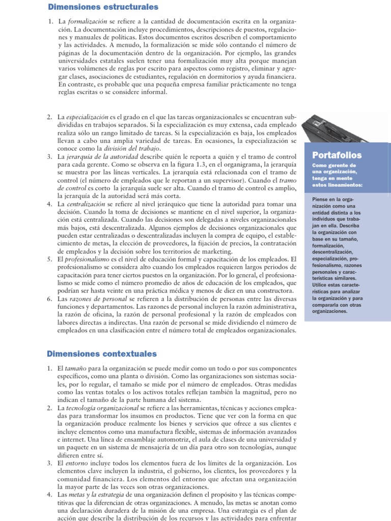 Dimensiones del Diseño Organizacional | PDF | Diseño