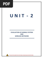 Unit - 2: Evaluation of Mobile System AND Wireless Network