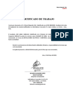 Certificado de Trabajo para Jose Gonzalez