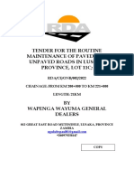 Tender For The Routine Maintenance of Paved and Unpaved Roads in Lusaka Province, Lot 11C