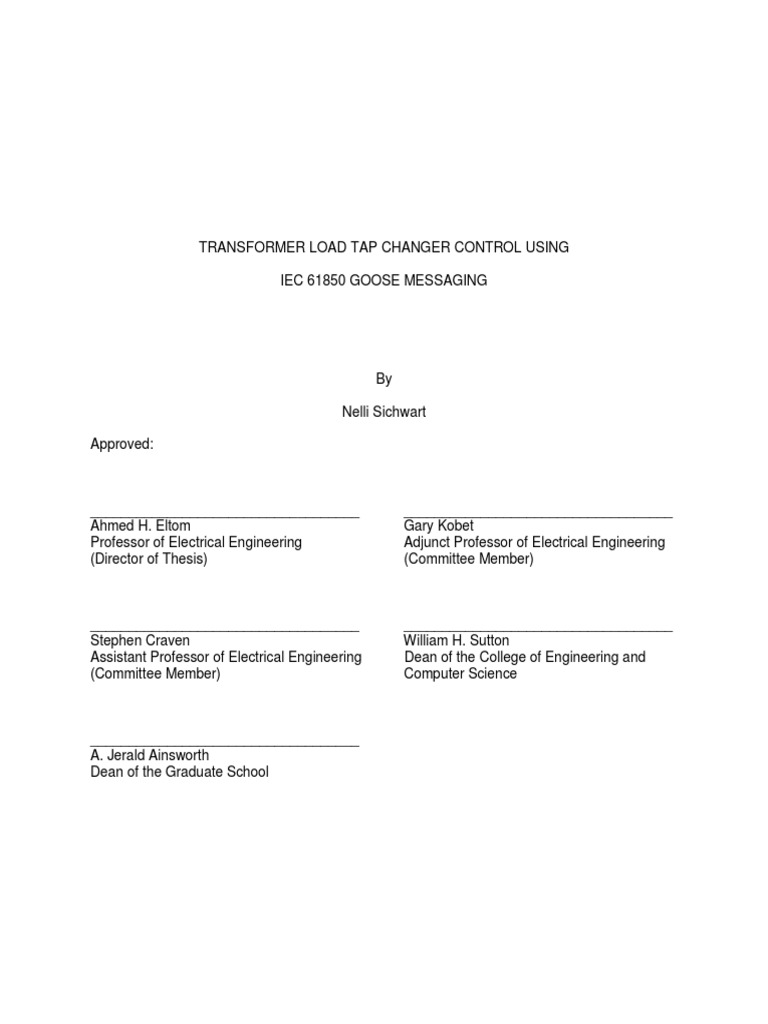 Transformer Load Tap Changer Control Using IEC 61850 GOOSE Messag | PDF ...