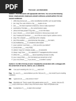 Final Exam Pre Intermediate