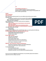 Perform Light Vehicle Pre Starting and Warm-Up: - Perform Driving With Occupational Health - and Safety Standards (OHS)