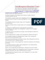 List Of Supply Chain Management Dissertation Topics