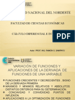 Variación de Funciones - Extremos Absolutos y Relativos - Análisis Marginal