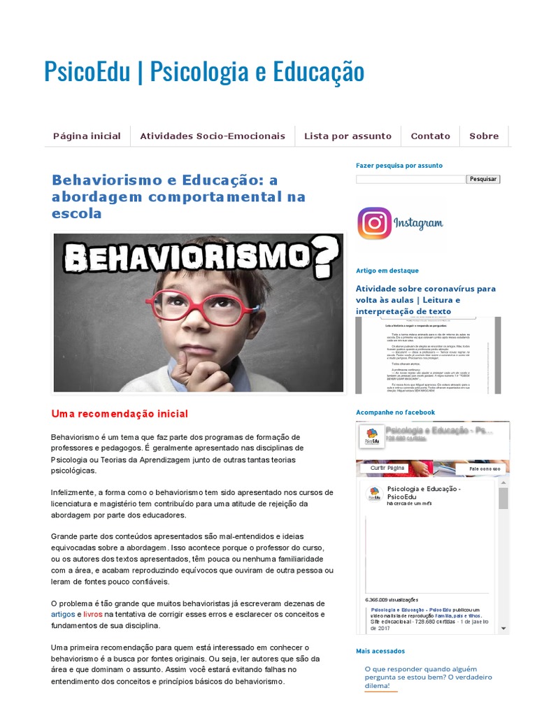 Questões de Interpretação Textual, PDF, Behaviorismo