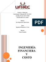 Nombres y Matriculas: Ingeniería Financiera y Costo