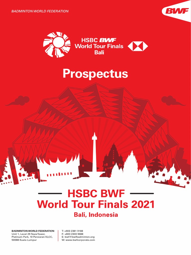 HSBC BWF World Tour FInals 2021 Prospectus