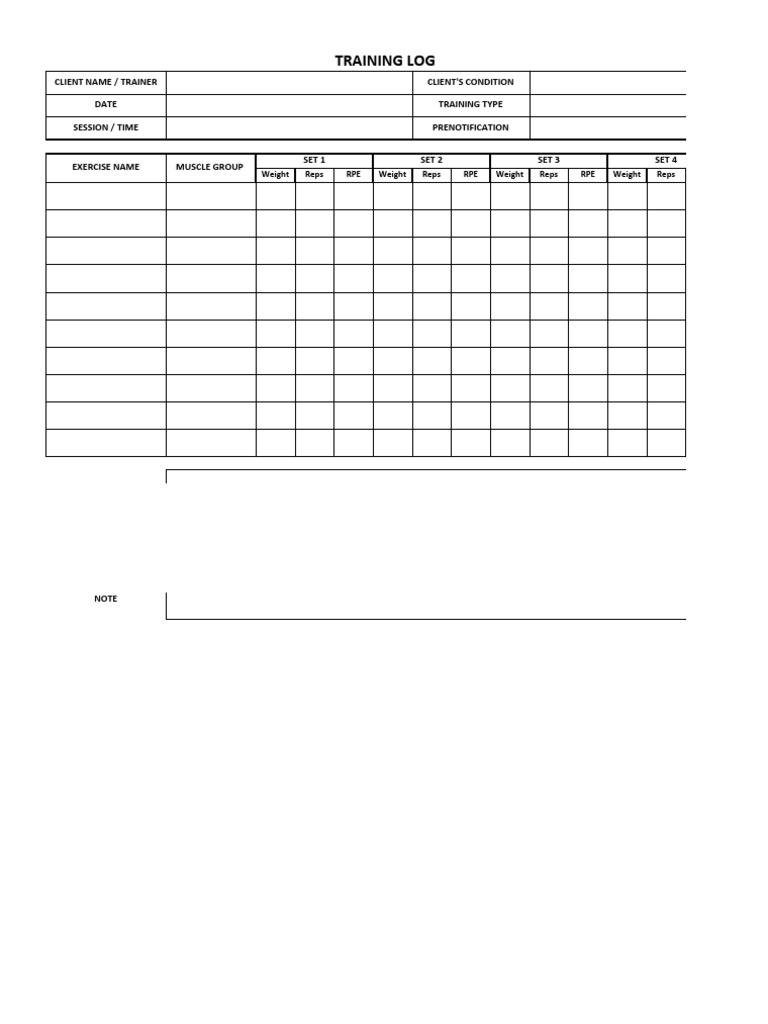 Daily Training Log | PDF