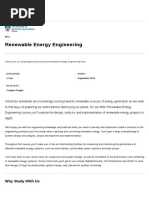 Renewable Energy Engineering: Courses