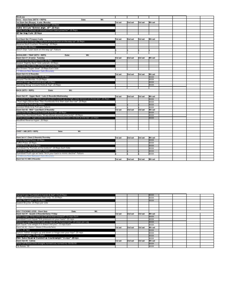 Rest 13 Minutes Between Rounds (Giant Sets) X X X X PDF Physical