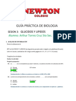 GUÍA PRÁCTICA DE BIOLOGIA 3 5to Año Newton - GLUCIDOS Y LIPIDOS