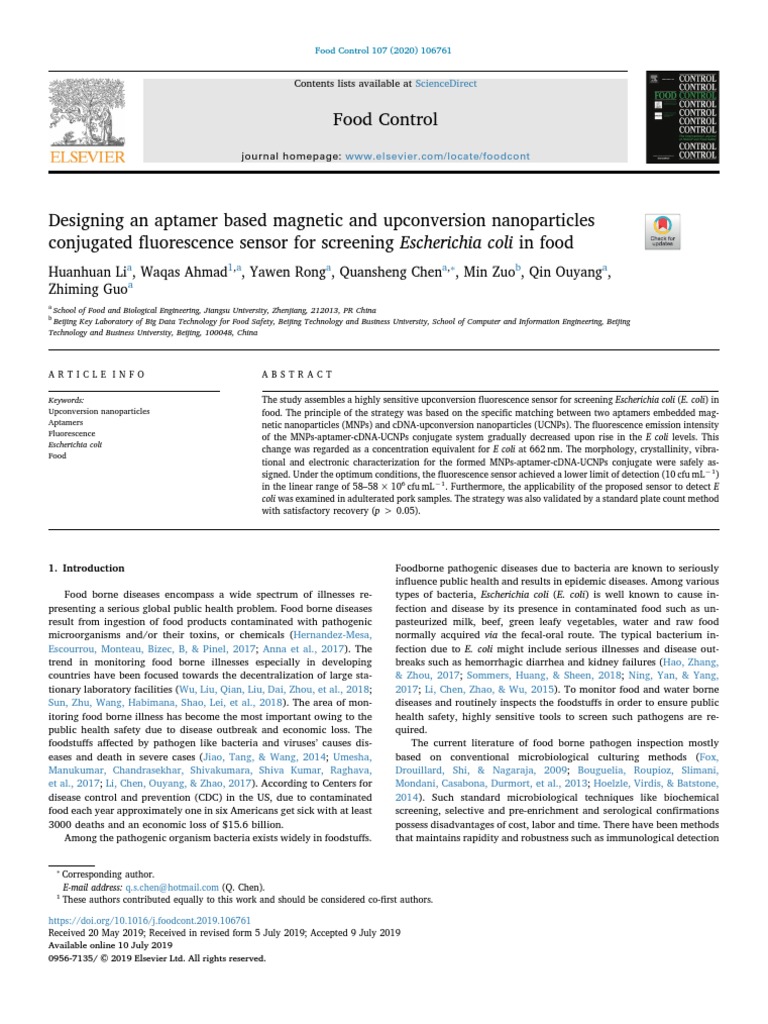Designing An Aptamer Based Magnetic and Upconversion Nanoparticles ...