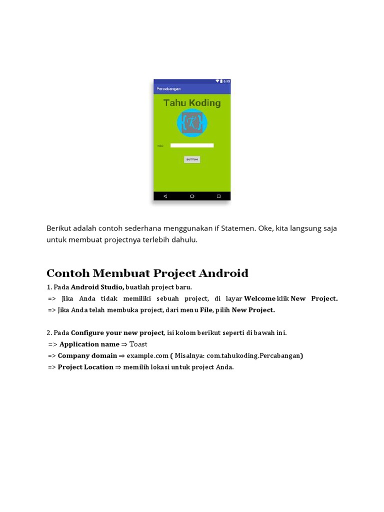Panduan Membuat Project Android Sederhana | PDF | Bisnis | Teknologi ...