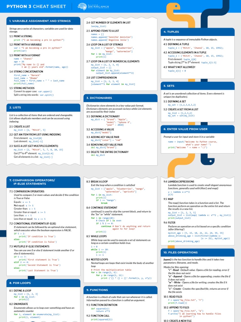 Variable Assignment and Strings 4. Tuples: Print | PDF | Control Flow ...