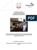 Manual de operación de los servicios de apoyo para alumnos con NEE en Campeche