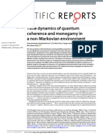 Time dynamics of quantum coherence and monogamy in a non-Markovian environment