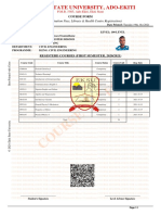 Course Form: Ekiti State University, Ado-Ekiti