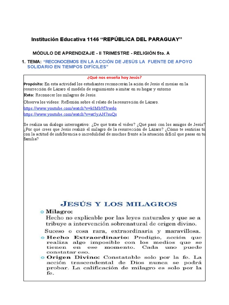 Religión 02 II Bimestre | PDF
