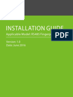 Installation Guide: Applicable Model: RS485 Fingerprint Reader