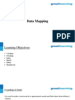 Data mapping techniques for Excel lookups