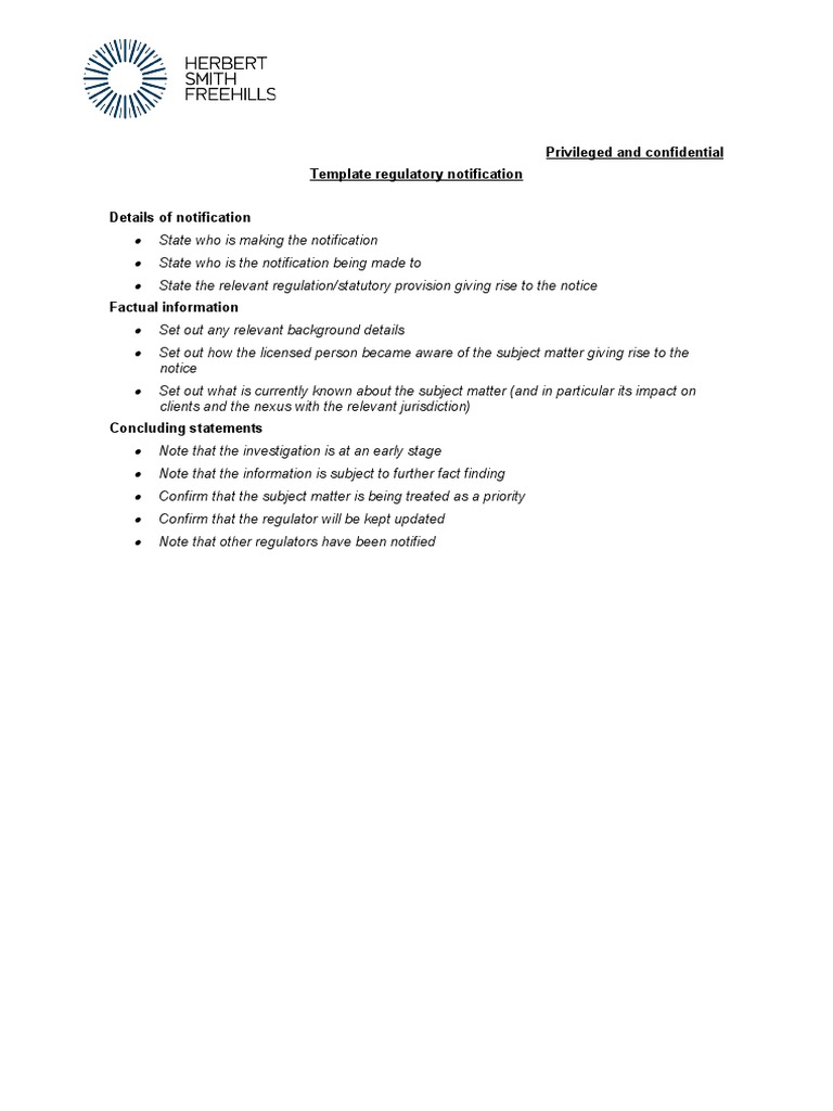 Template Regulatory Notification PDF