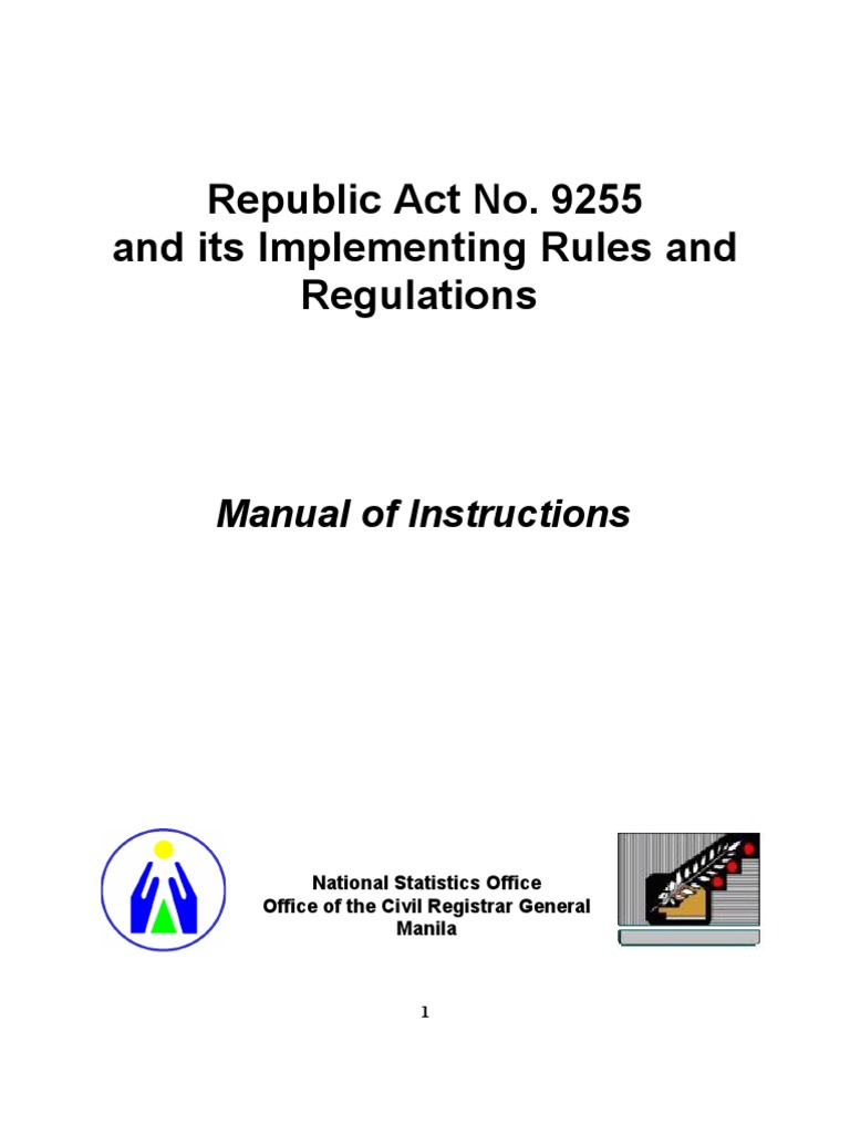 Manual for Republic Act No. 9255 Implementation | PDF | Legitimacy ...