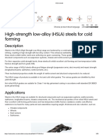 High-Strength Low-Alloy (HSLA) Steels For Cold Forming: Description