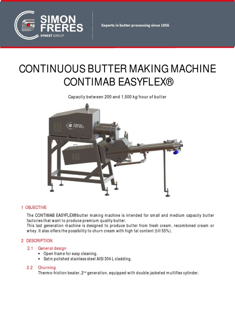 Simon Frères Continuous Butter Making Machine - Contimab Easyflex® -  Machinery World