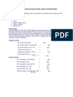 Density of Soil in Place by the Core Cutter Method