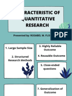 Characteristic of Quantitative Research: Presented By: ROSABEL M. FLORES