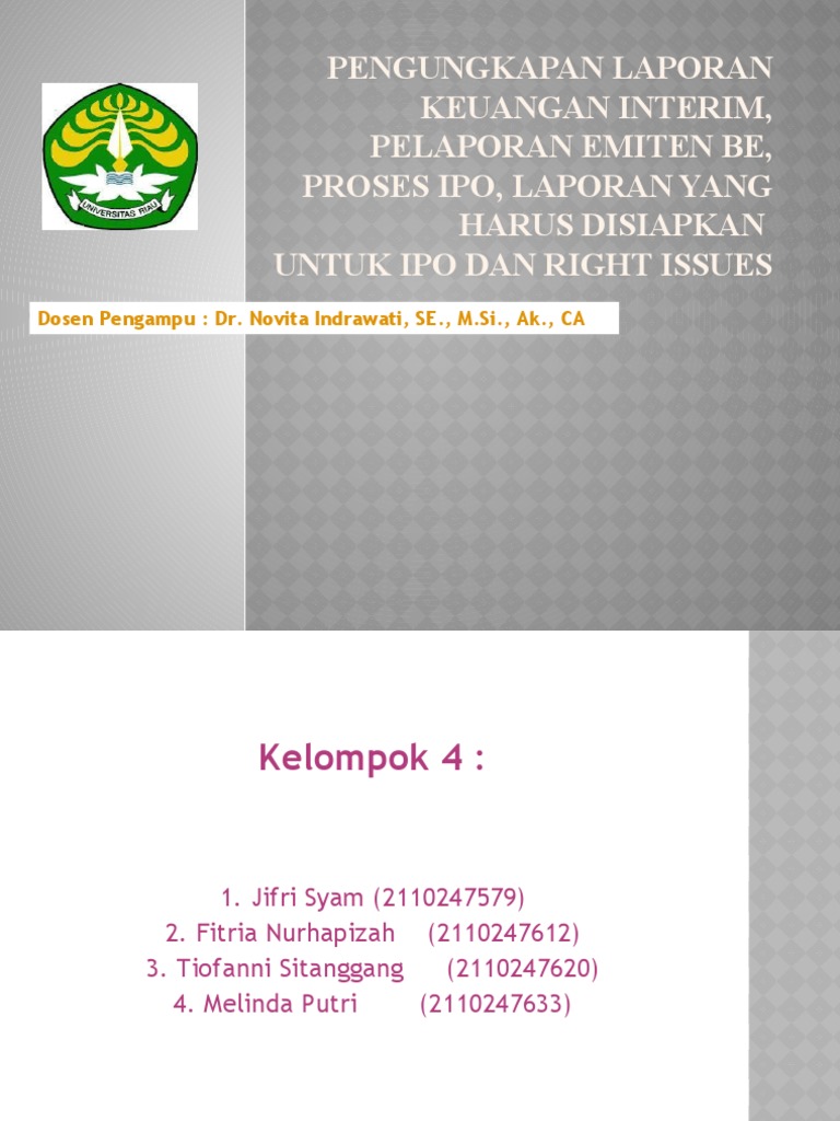 Laporan Keuangan Interim & IPO | PDF