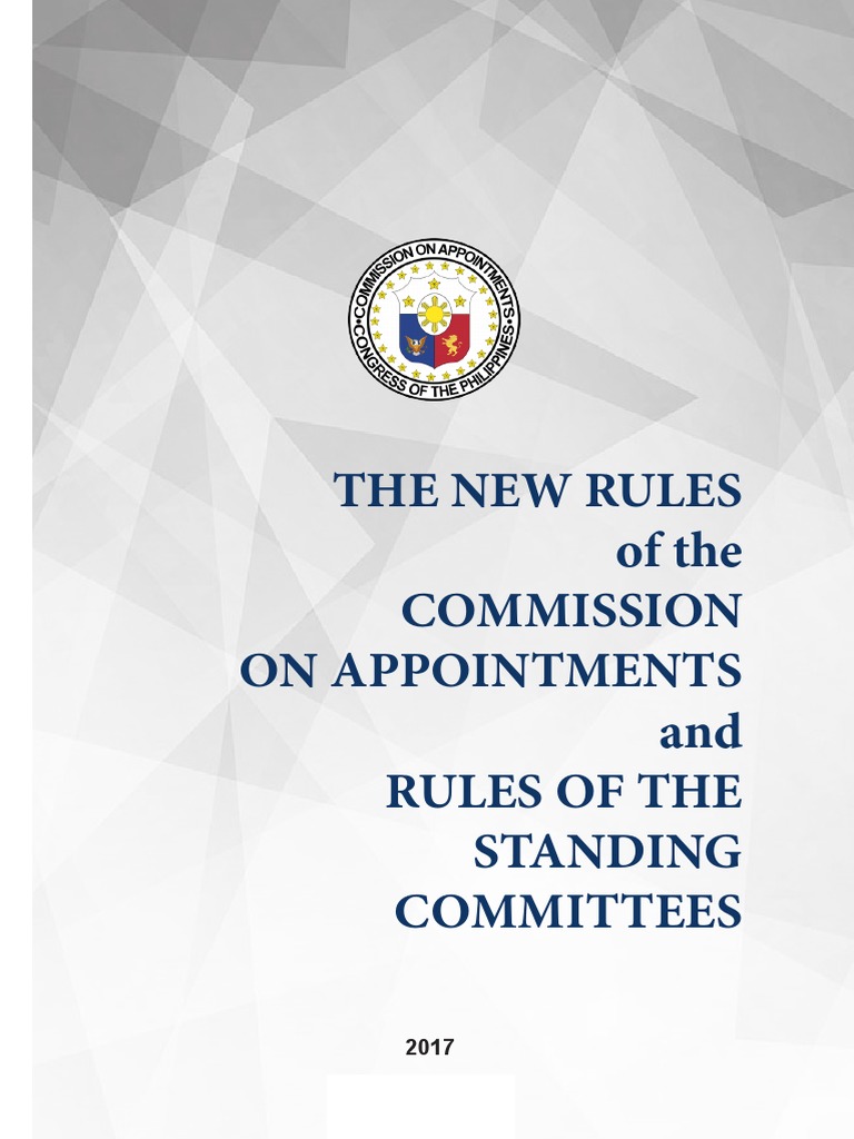 The New Rules of The Commission On Appointments and Rules of The
