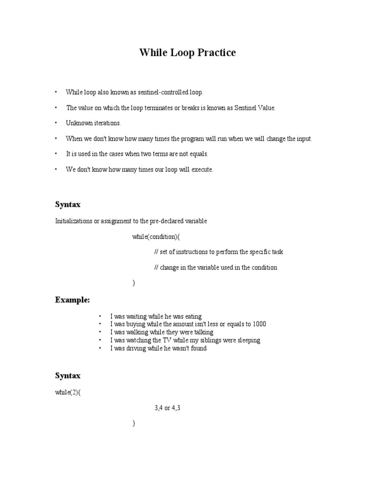 While loop practice 1 pdf