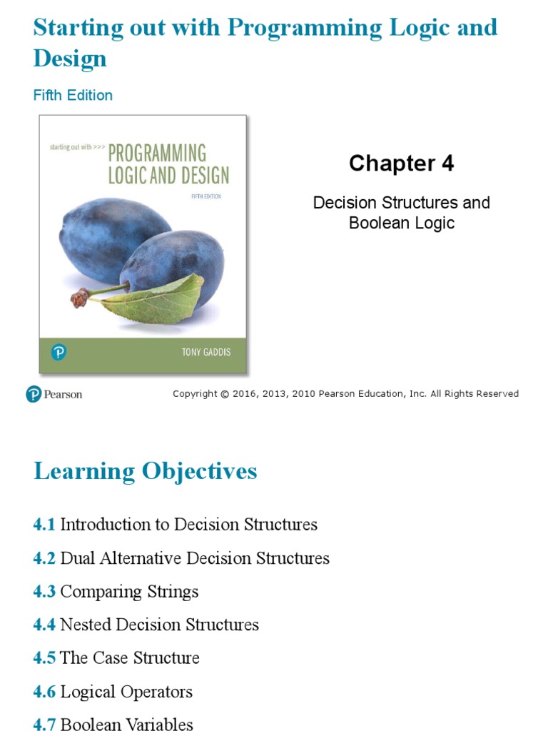 Fifth Edition: Decision Structures and Boolean Logic | PDF | Boolean ...