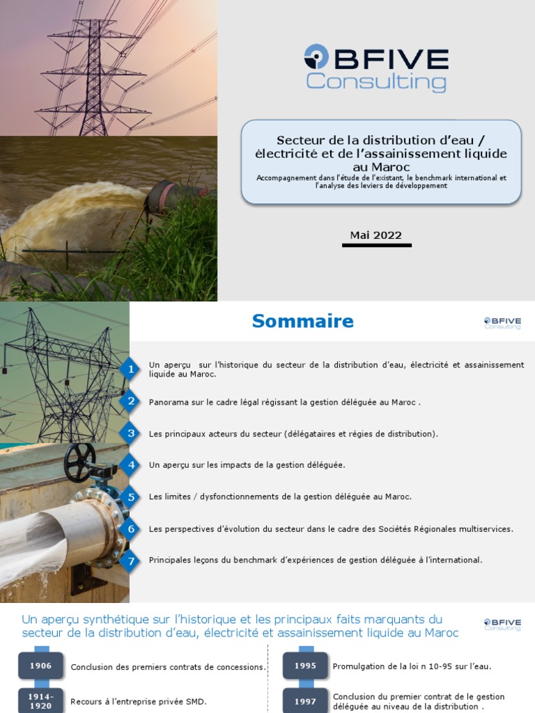 Etude Sur Le Secteur De La Distribution De L Eau éléctricité Et
