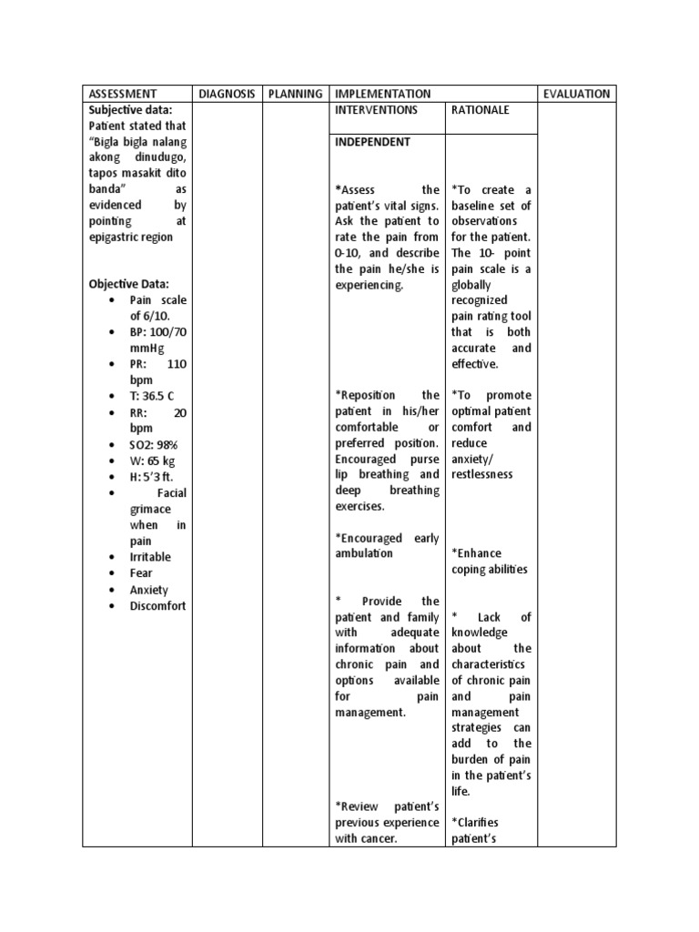 Chronic Pain NCP PDF Pain Management Pain