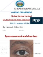 Eye, Ear, Nose and Throat Assessment and Disorders Final PPT, Nursing