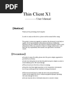 Thin Client X1: - User Manual