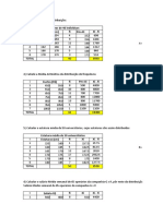 Atividades CÁLCULO DA MÉDIA ARITMÉTICA Na Distribuição de Frequência