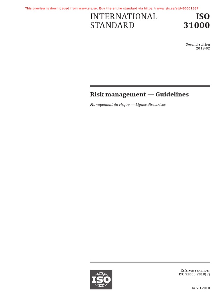 ISO 31000:2018 Risk Management Guidelines | PDF | Risk | International ...