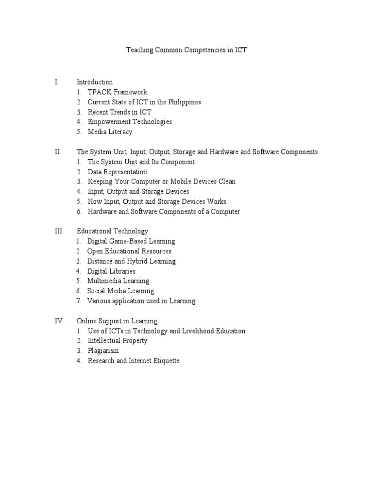 Teaching Common Competencies in ICT PDF