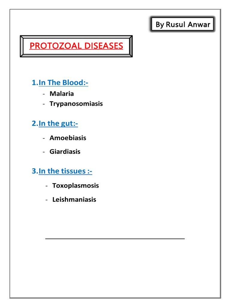 Medicin Protozoal Diseases Part 1 Pdf Medicine Medical Specialties